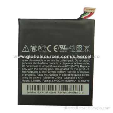 Li-ion Battery HTC one S with 1650mAh Capacity, 3.7V Voltage